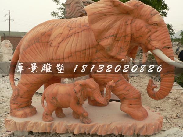 石頭大象，石雕大象，石雕母子象