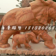 石頭大象，石雕大象，石雕母子象