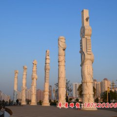 華表龍柱，石雕龍柱