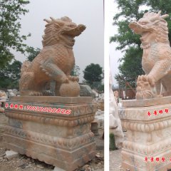 石雕麒麟雕塑，石頭麒麟雕塑，麒麟石雕