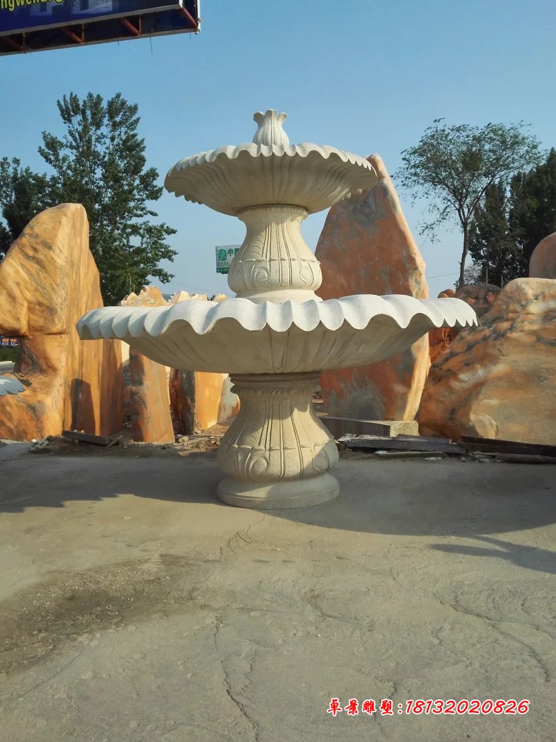 大理石噴泉，兩層石噴泉 (2)