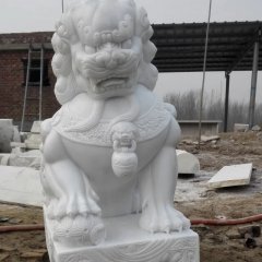 漢白玉獅子雕塑，北京獅漢白玉雕塑