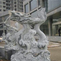 石雕龍噴泉，仿古龍石雕噴泉
