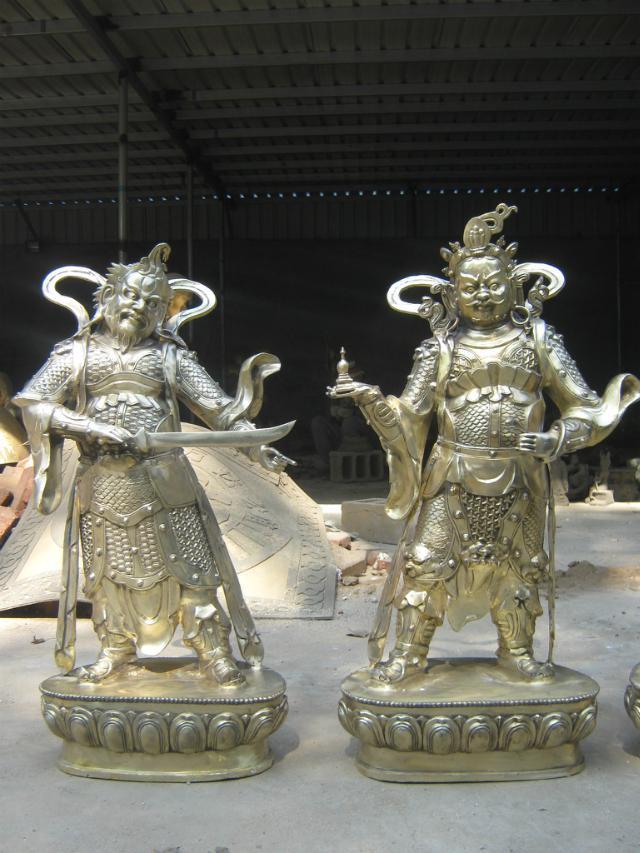 四大天王銅雕，鎏金四大天王銅雕 (2)