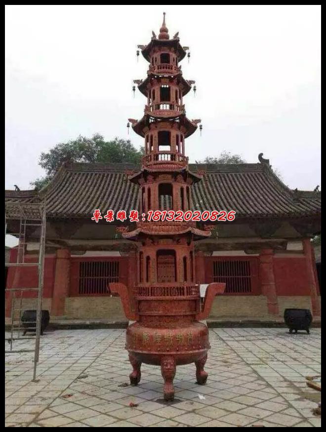 銅香爐，鑄銅香爐雕塑 (2)