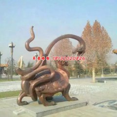 龍龜銅雕，公園龍龜雕塑