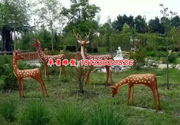 玻璃鋼梅花鹿雕塑，玻璃鋼仿真動物雕塑 (2)