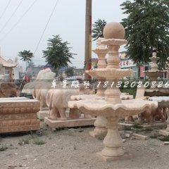 風(fēng)水球石雕，晚霞紅風(fēng)水球，三層風(fēng)水球雕塑