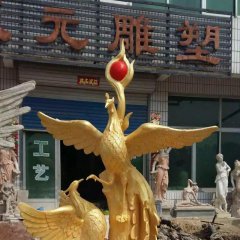 玻璃鋼鳳凰雕塑，玻璃鋼動物雕塑