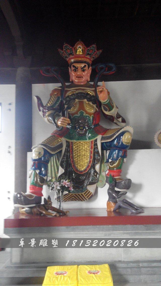 玻璃鋼四大天王雕塑，彩繪四大天王玻璃鋼雕塑 (2)