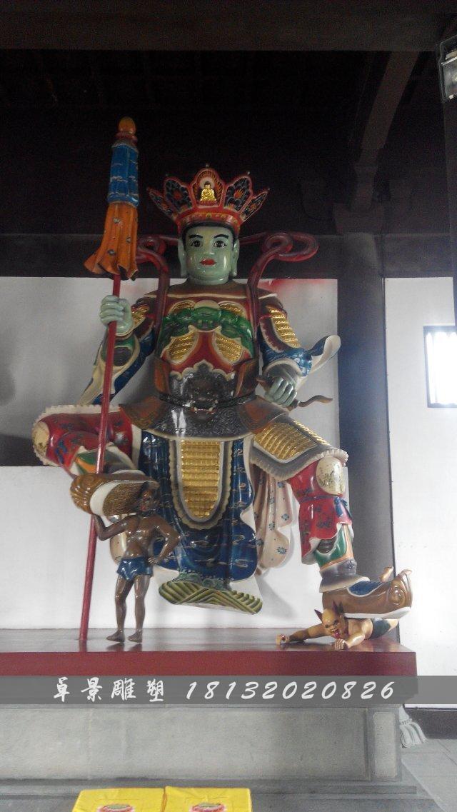 玻璃鋼四大天王雕塑，彩繪四大天王玻璃鋼雕塑 (3)