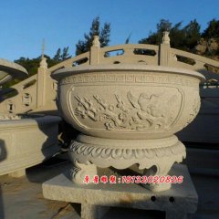 石頭香爐，石雕香爐雕塑