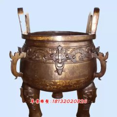 銅圓鼎雕塑，鑄銅圓鼎雕塑