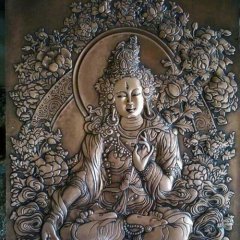菩薩銅浮雕，鑄銅菩薩雕塑