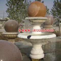 風水球石雕，漢白玉風水球