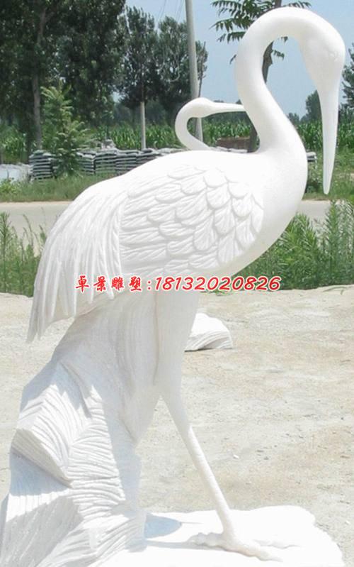 漢白玉仙鶴，石雕仙鶴