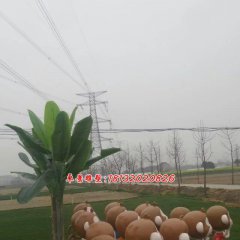 玻璃鋼小猴子雕塑，卡通動(dòng)物雕塑