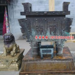 青銅鼎，四腳鼎，廣場銅鼎雕塑