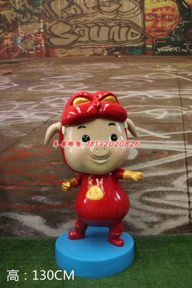 玻璃鋼豬豬俠雕塑，玻璃鋼卡通雕塑 (3)