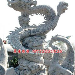 石雕龍雕塑，大理石龍雕塑