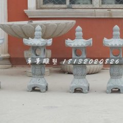 石燈，青石石燈雕塑