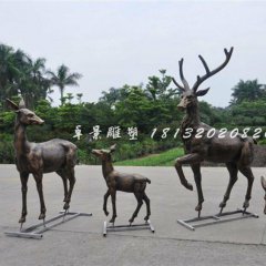 小鹿銅雕，公園動(dòng)物銅雕