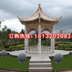 晚霞紅涼亭雕塑，公園涼亭雕塑