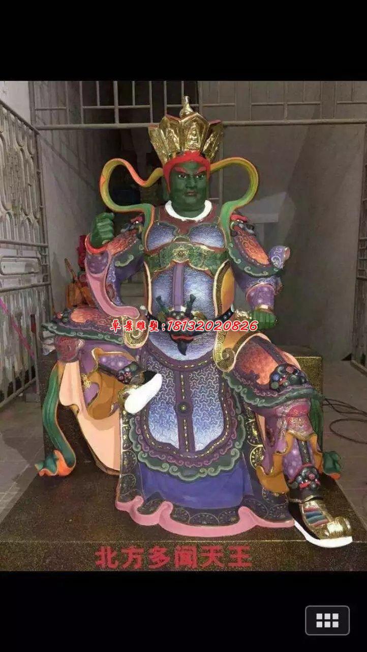 玻璃鋼四大天王雕塑，玻璃鋼彩繪神仙雕塑 (2)