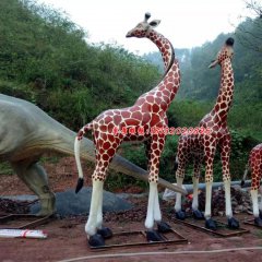 仿真長頸鹿雕塑，玻璃鋼動物雕塑