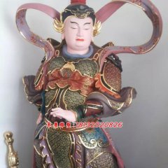 韋陀菩薩雕塑，玻璃鋼彩繪神仙雕塑