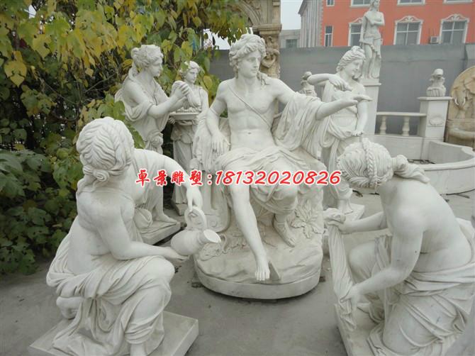 阿波羅與眾芙妮石雕，廣場(chǎng)景觀石雕