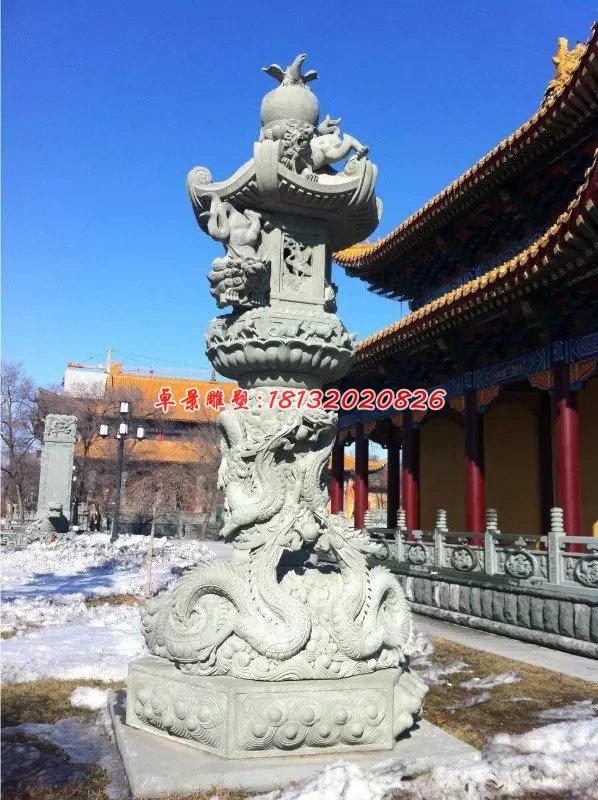 大理石燈雕塑，寺廟石雕燈 (3)