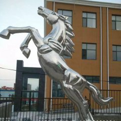 不銹鋼馬雕塑，奔馬不銹鋼雕塑