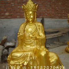 地藏王菩薩銅雕，貼金地藏王菩薩雕塑