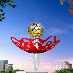 不銹鋼花朵雕塑，廣場不銹鋼花球雕塑