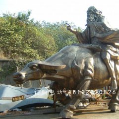 老子騎牛雕塑，古代人物騎牛雕塑