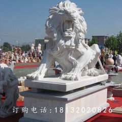 石雕獅子，石雕動(dòng)物雕塑