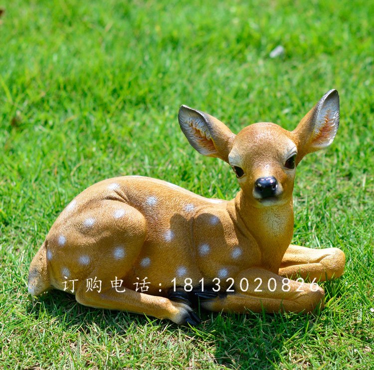 玻璃鋼小鹿，玻璃鋼仿真動物雕塑