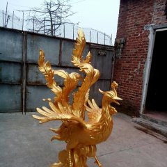 鳳凰銅雕，古代神獸銅雕