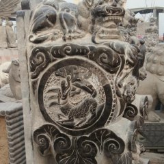 青石門墩，仿古門墩雕塑