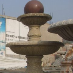 風水球石雕，大理石風水球噴泉雕塑