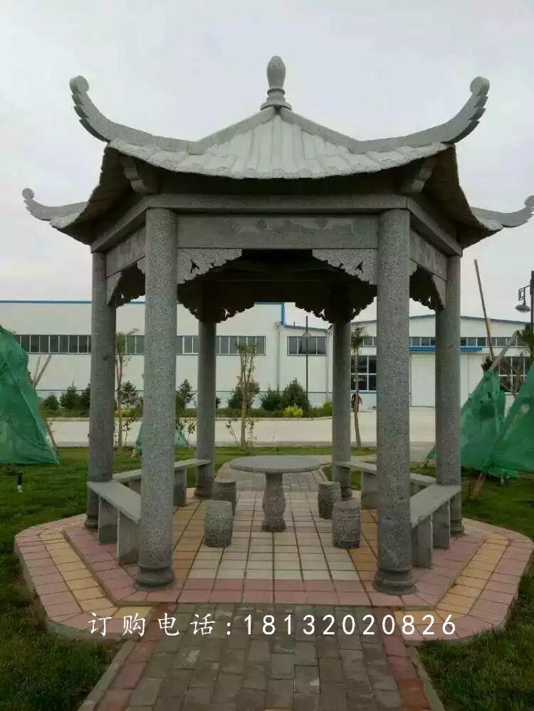 青石涼亭，公園涼亭石雕