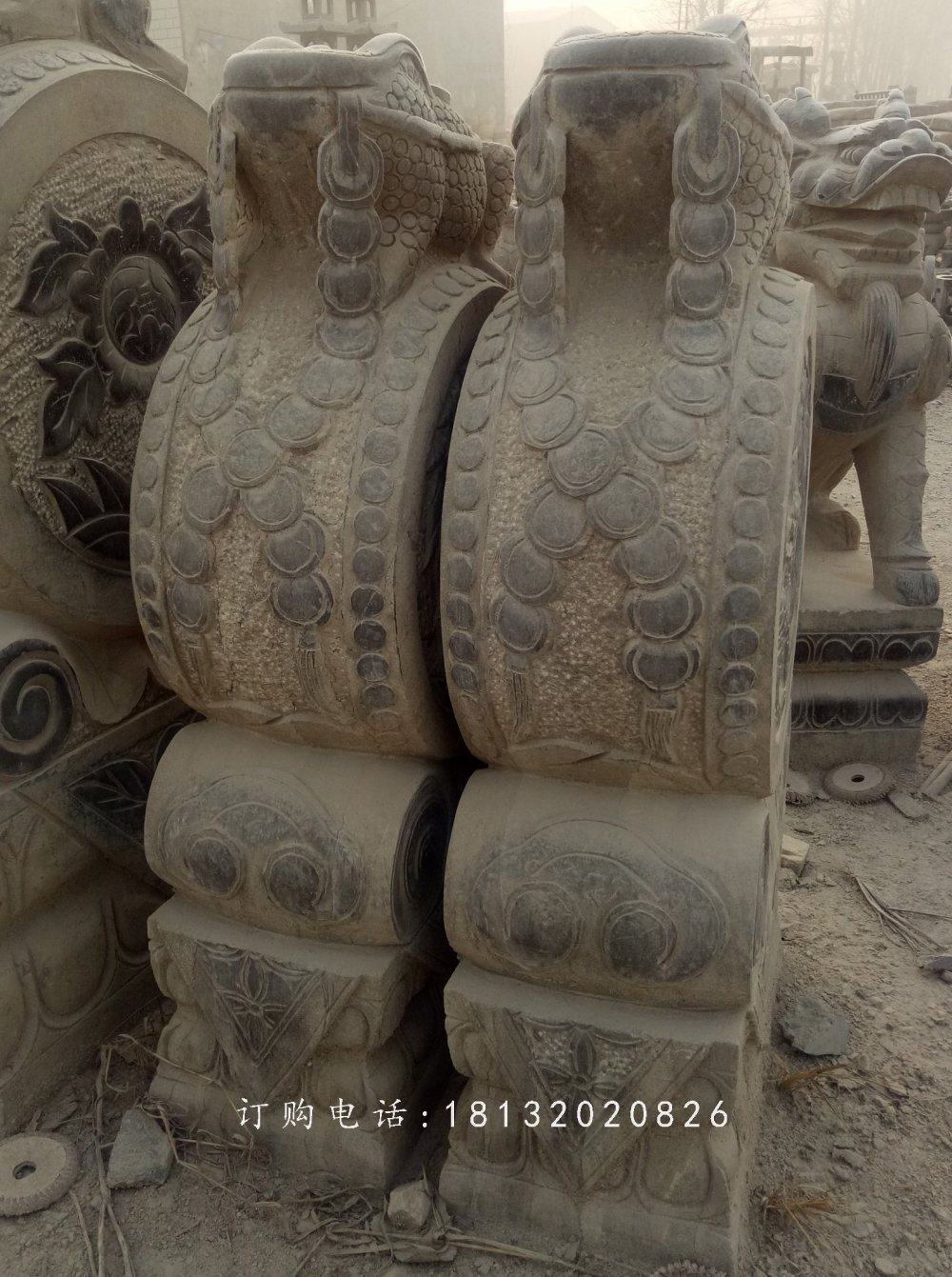 金蟾石雕門墩，仿古石門墩，仿古抱鼓石