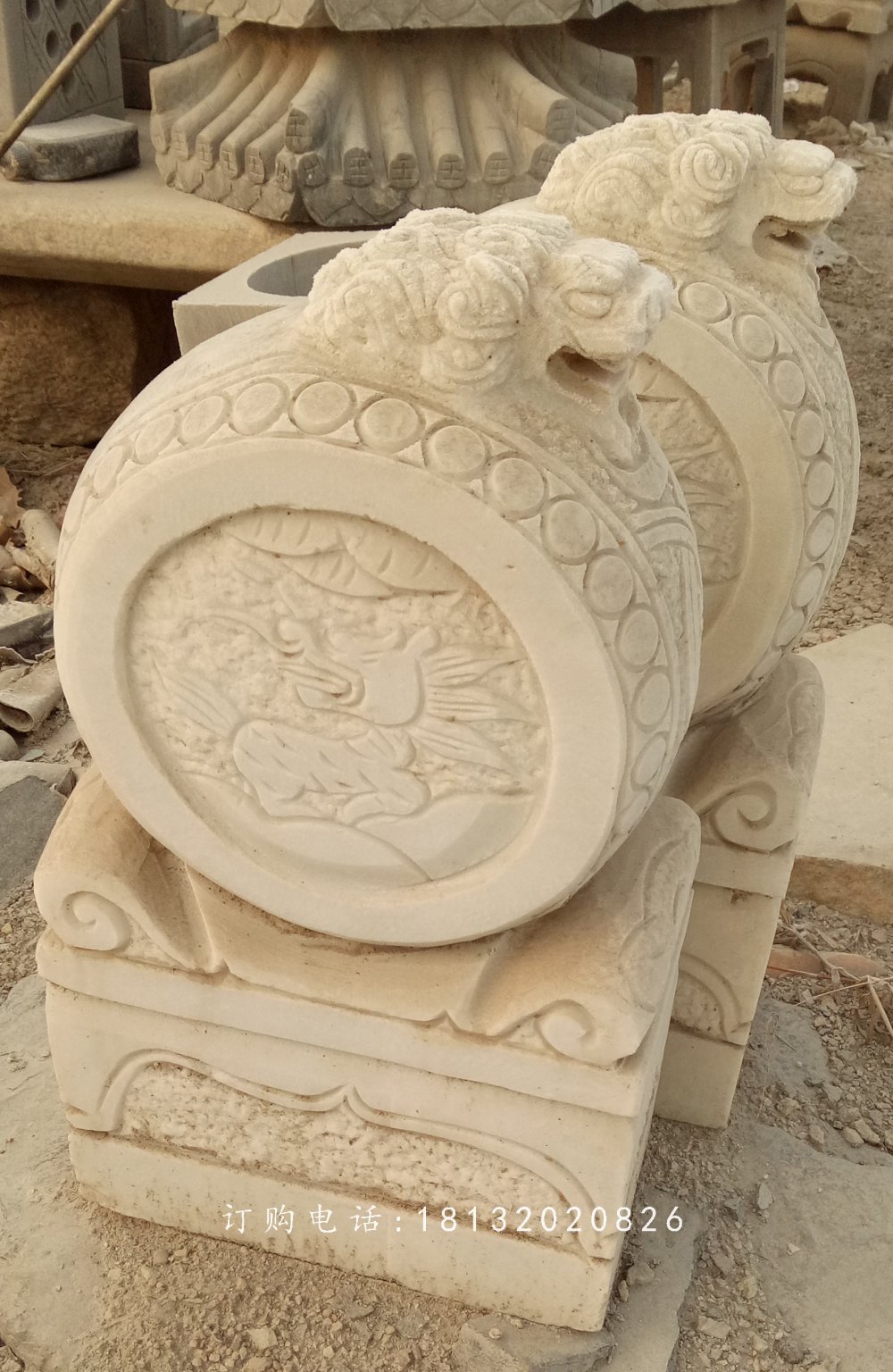 龍頭石雕門(mén)墩，抱鼓石 (2)