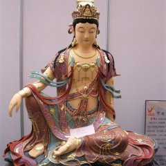 玻璃鋼觀音雕塑，坐式觀音菩薩雕塑