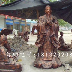 玻璃鋼孔子雕塑，玻璃鋼仿銅孔子雕塑