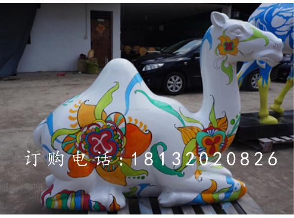 玻璃鋼駱駝雕塑，彩繪駱駝雕塑 (2)