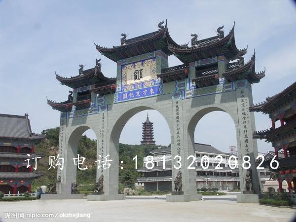 青石牌樓，仿古石牌樓