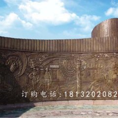 廣場大型銅浮雕，書卷銅浮雕