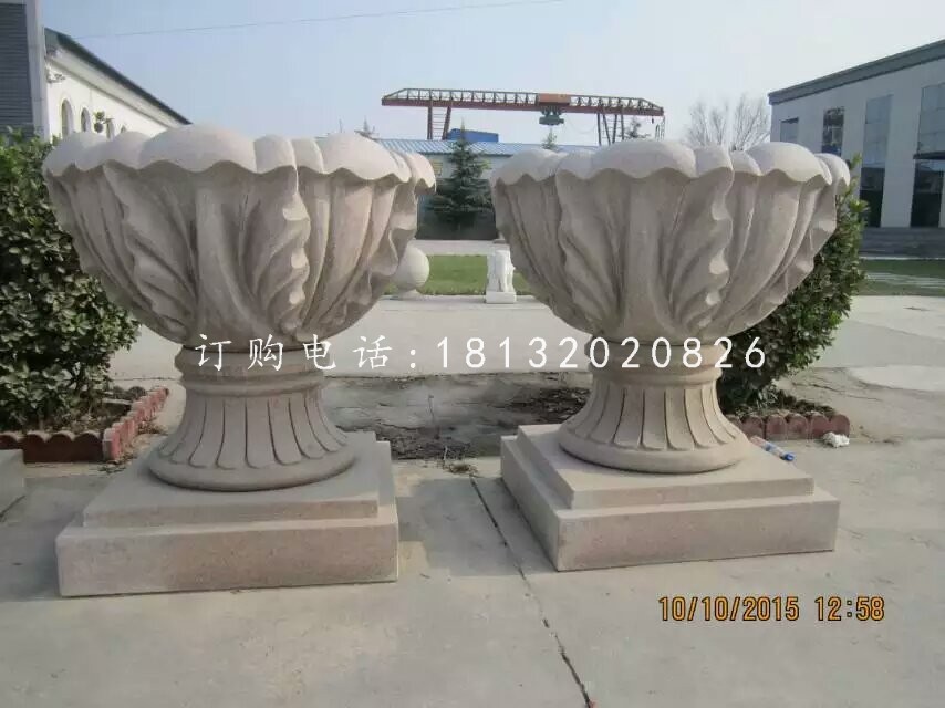 景觀花盆雕塑，歐式花盆石雕